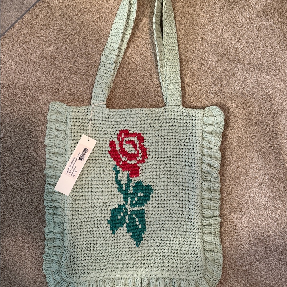 Loeffler Randall Justine Ruffle Raffia Tote